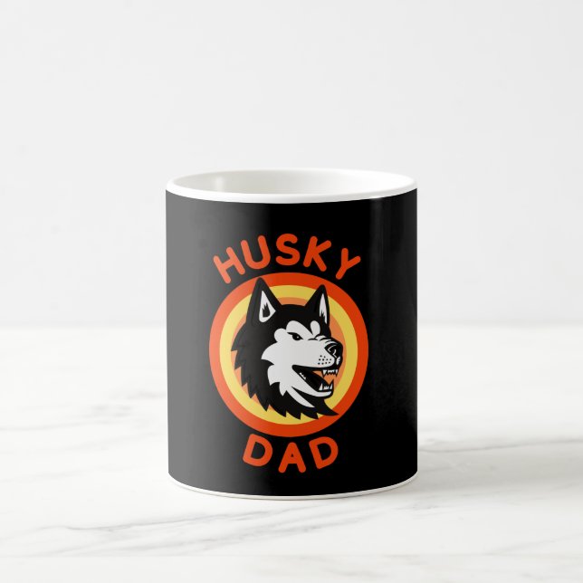 Taza De Café El Husky Siberiano Papá, perro descascarado (Centro)
