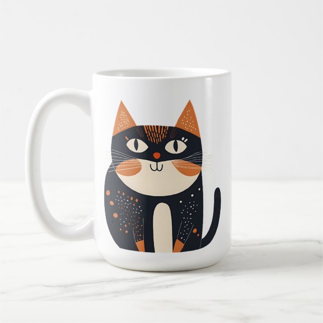 Taza De Café El ilustracion representa un gatito lindo (Izquierda)