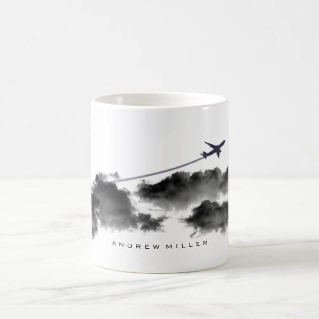Taza De Café El irse volando/el aeroplano del jet/personalizó (Centro)