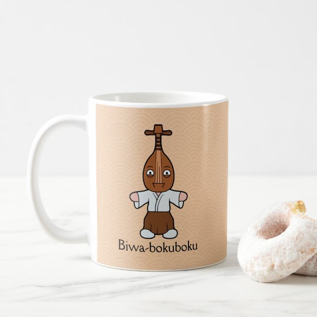 Taza De Café El japonés Lute Man Biwa-bokuboku: Personalizado Y (Con donut)