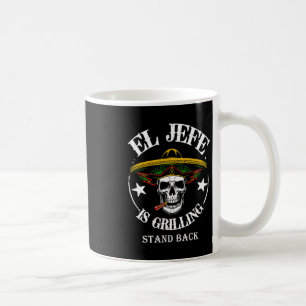 Taza De Café El Jefe Byrbecue Stand Byck Gracioso Papá Mexicano