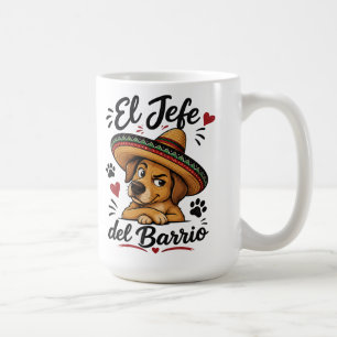 Taza De Café El Jefe del Barrio Perro Divertido con Sombrero
