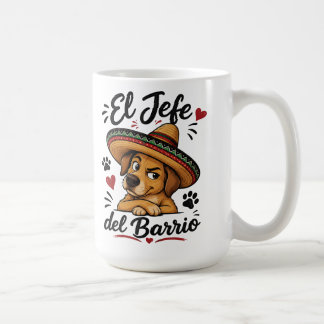 Taza De Café El Jefe del Barrio Perro Divertido con Sombrero