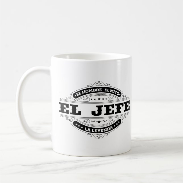 Taza De Café El Jefe El Hombre El Mito La Leyenda (Izquierda)
