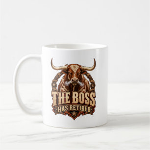 Taza De Café El jefe se ha retirado Toro Longhorn de Texas