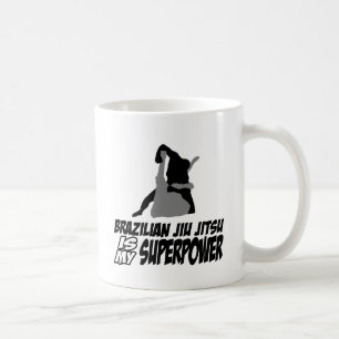 Taza De Café El jitsu brasileño del jiu es mi superpotencia