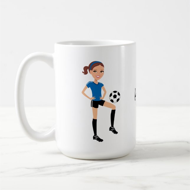 Taza De Café El jugador de fútbol del chica personalizado (Izquierda)