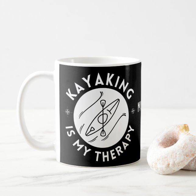 Taza De Café El Kayak Es Mi Terapia (Con donut)