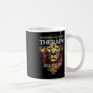 Taza De Café El kickboxing es mi terapia Jesús mi salvador luch