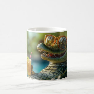 Taza De Café El lagarto disfrutando de un cóctel junto a la pis