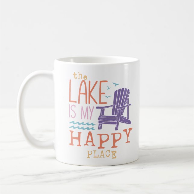 Taza De Café El Lago Es Mi Lugar Feliz (Izquierda)