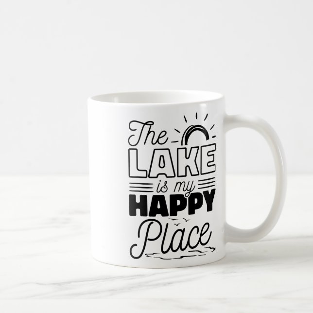 Taza De Café El Lago Es Mi Lugar Feliz (Derecha)