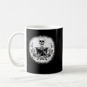 Taza De Café El lector de libros Skeleton Reading Book T-S
