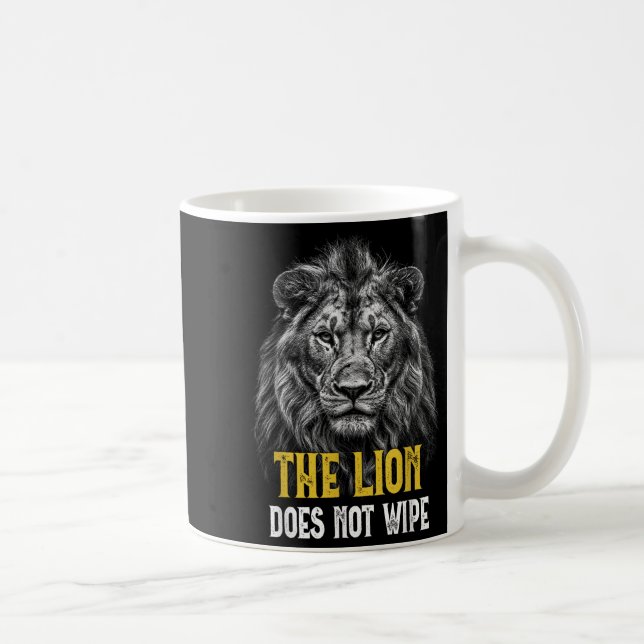 Taza De Café El León No Limpia - Gracioso Meme De León (Derecha)