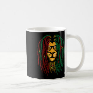 Taza De Café El león reggae bloquea el gato salvaje rasta Áfric