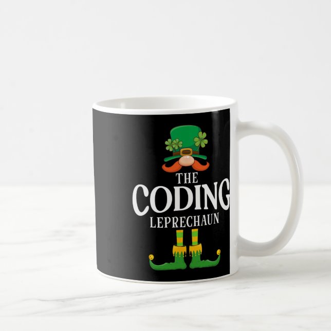 Taza De Café El Leprechaun de Codificación Coincidente Día de S (Derecha)