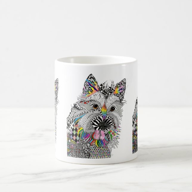 Taza De Café El lindo y colorido Cairn Terrier Mug (Centro)