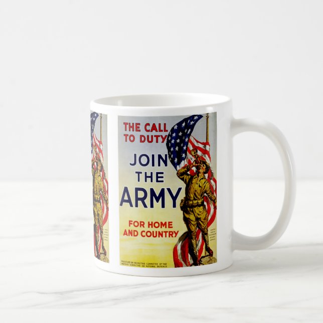 Taza De Café El llamado al deber ~ Únase al ejército (Derecha)