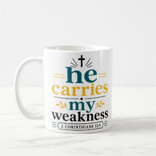 Taza De Café Él Lleva Mi Debilidad Cita Promesa Escritura
