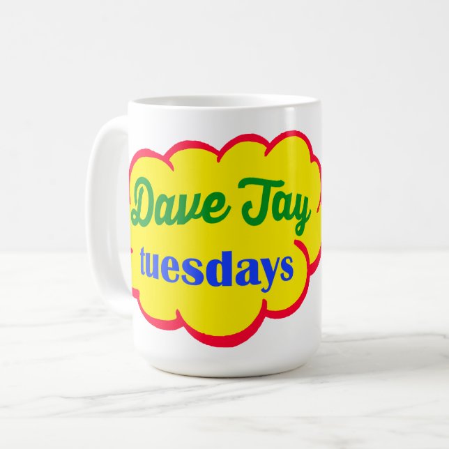 Taza De Café El Logo Dave Jay Tuesday Classic 15 Oz.Taza (Anverso izquierdo)