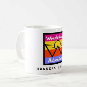Taza De Café El logo de Sunset Mountain con maravillas