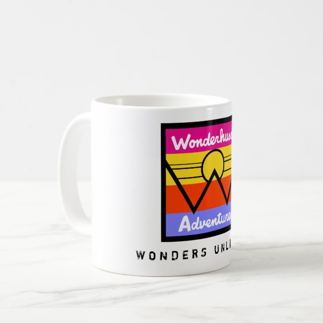 Taza De Café El logo de Sunset Mountain con maravillas (Anverso izquierdo)