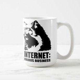 Taza De Café el lolcat el Internet es negocio serio
