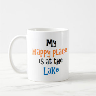 Taza De Café el lugar feliz está en el lago Mug