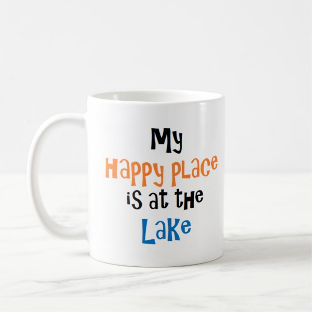Taza De Café el lugar feliz está en el lago Mug (Izquierda)