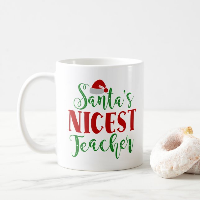 Taza De Café El maestro más agradable de Santa Claus (Con donut)