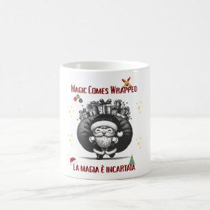 Taza De Café El Magia Viene Envuelta – Diseño Navideño Bilingüe