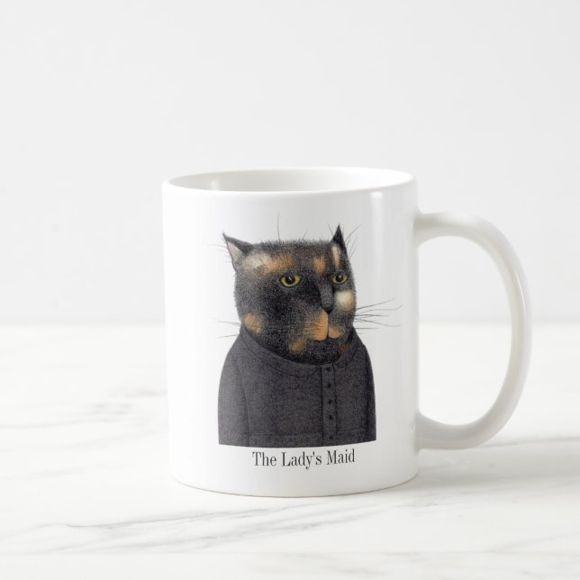 Taza De Café EL MAID GATO DE LADY Mug Blanco + Texto (Derecha)