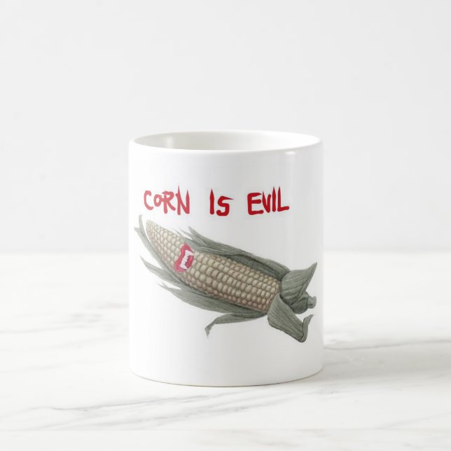Taza De Café el maíz es evil2 (Centro)