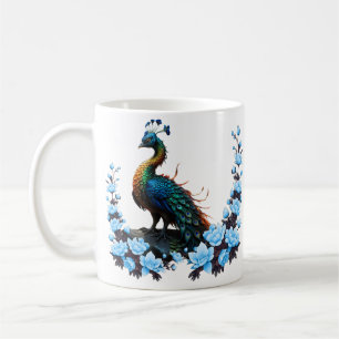 Taza De Café El majestuoso pavo real: un juego de colores en la