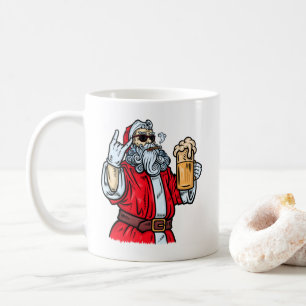 Taza De Café El mal Papá Noel, el rock, la cerveza y el cigarro