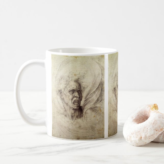 Taza De Café El maldito alma de Miguel Ángel, cabeza de un homb (Con donut)