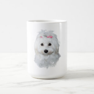 Taza De Café El maltés de la elegancia fluffy de la belleza
