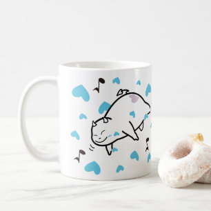 Taza De Café El malvado chiflado en el cielo del corazón feliz