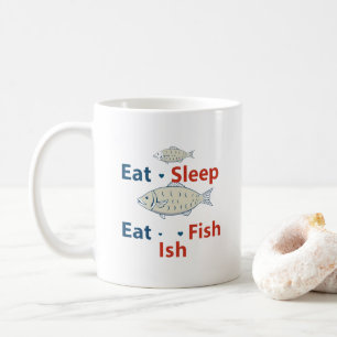 Taza De Café El Mantra del Pescador: ¡Comer, dormir, pescado!