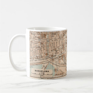 Taza De Café El mapa antiguo de Barcelona 