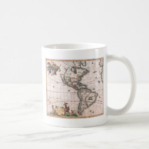 Taza De Café El mapa de Visscher del Nuevo Mundo