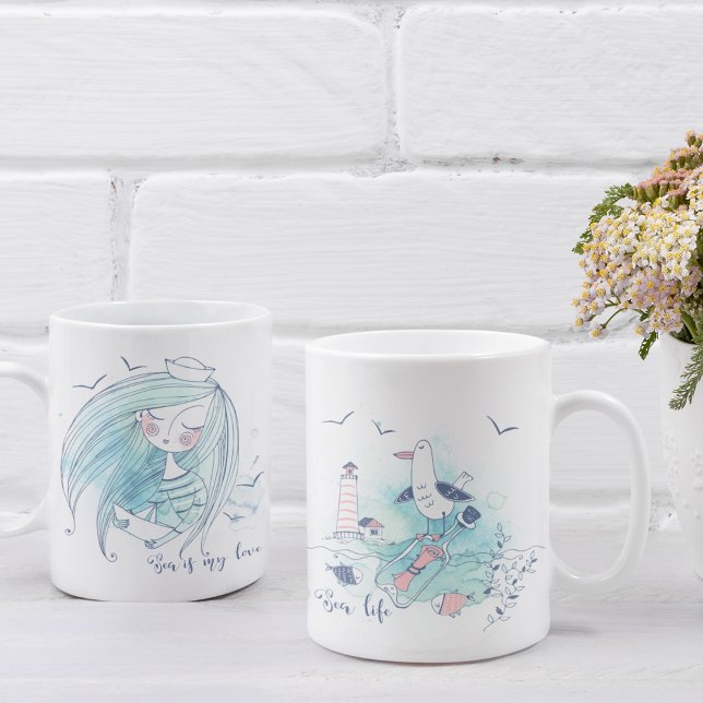 Taza De Café El mar es mi amor (Subido por el creador)