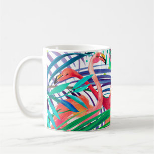 Taza De Café El maravilloso ilustracion acuático flamingo. Áfri