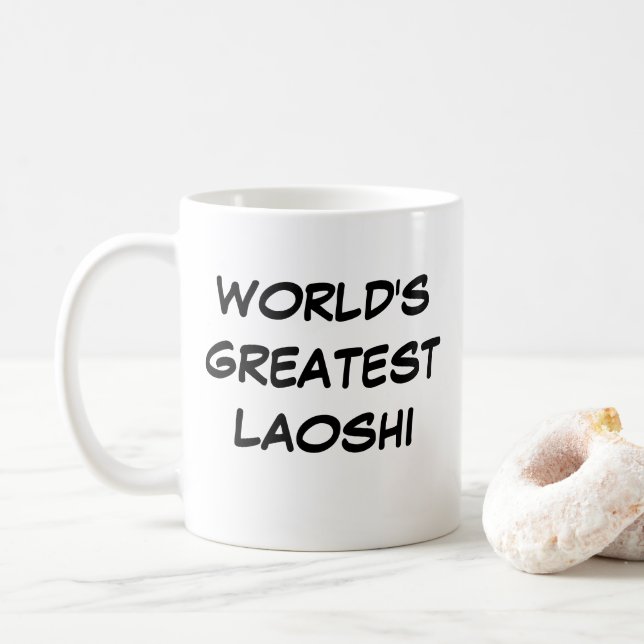 Taza De Café "El mayor laoshi del mundo" (Con donut)