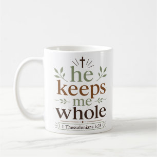 Taza De Café Él Me Mantiene Íntegro Cita Inspiradora de Esperan