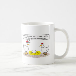 Taza De Café el médico del pollo induce el huevo para incubar