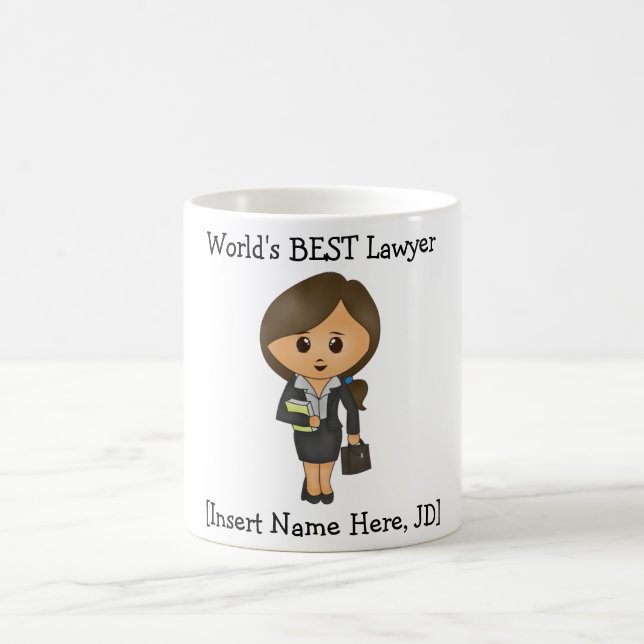 Taza De Café El MEJOR abogado del mundo personalizado, hembra (Centro)