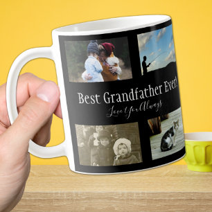 Taza De Café El mejor abuelo Collage de fotos blanco