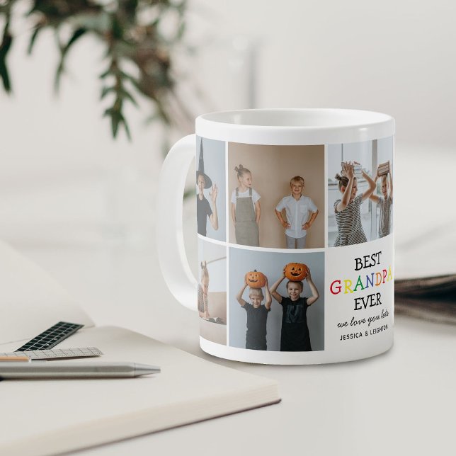 Taza De Café El mejor abuelo de la historia | Collage de fotos  (Subido por el creador)
