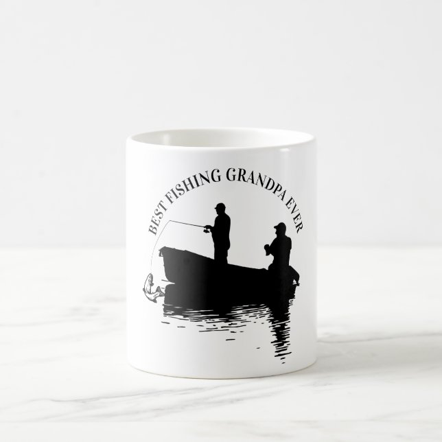 Taza De Café El mejor abuelo de pesca del día del padre (Centro)